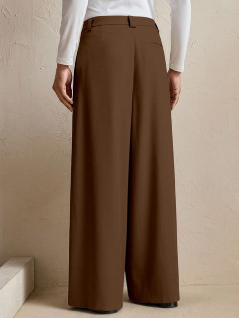 Klossy Men Loose Fit Brown Viscose Rayon Trousers - Image 6