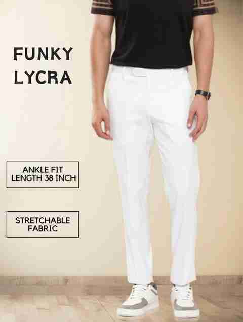 SYLZON Men Slim Fit White Polyester Trousers - Image 5