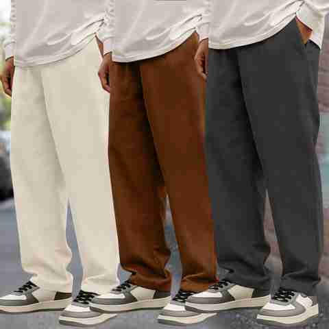 METRONAUT Relaxed Men Corduroy Trousers Beige - Image 5