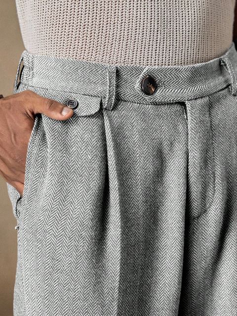 POSHAX Men Regular Fit Grey Polyester Trousers - Image 6
