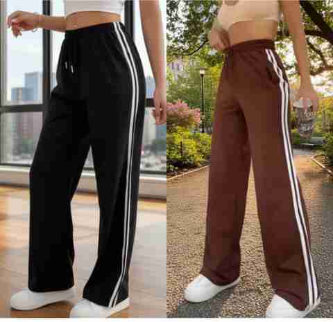 CitySquad Women's Cotton Blend Trousers (Pack of 2, Black & Brown) - Image 2