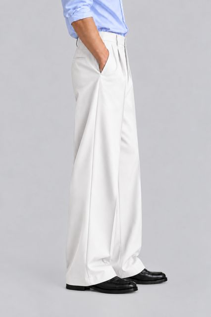 nightscape Men Loose Fit White Lycra Blend Trousers - Image 4