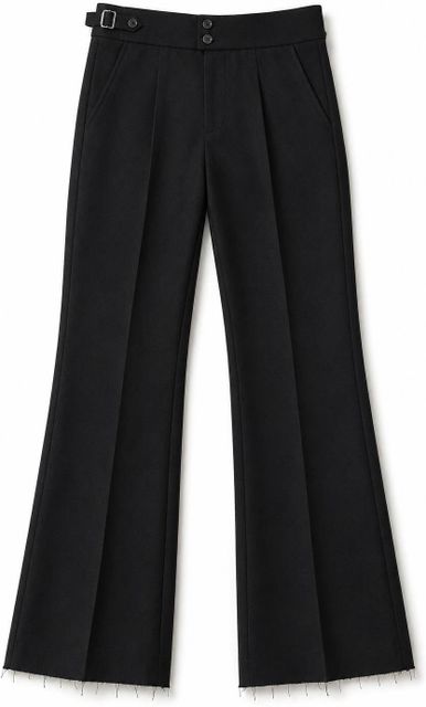 Dharma Knitwear Men Flared Black Cotton Blend Trousers - Image 4