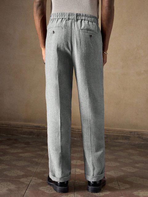 POSHAX Men Regular Fit Grey Polyester Trousers - Image 4