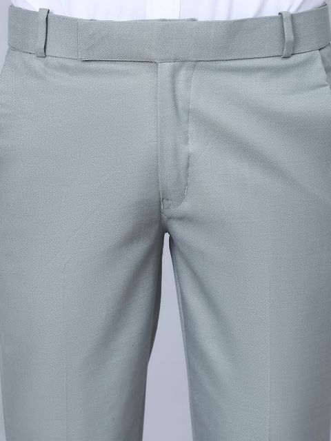 Tanip Men Regular Fit Light Green Cotton Blend Trousers - Image 4