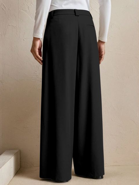 Klossy Men Loose Fit Black Viscose Rayon Trousers - Image 6