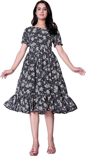 Nautiful Printed Mother & Daughter Dress Twinning Set Price in