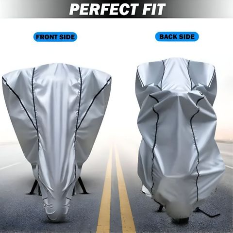 Ayi Waterproof Two Wheeler Cover for Bajaj Pulsar 160 NS DTS-i, Silver - Image 5