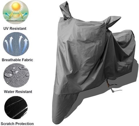 Kanisha Waterproof Two Wheeler Cover for Hero Splendor Plus, Grey - Image 8