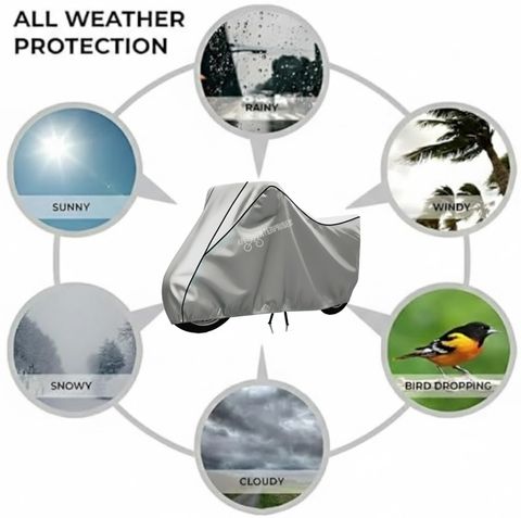 Ayi Waterproof Two Wheeler Cover for Bajaj Pulsar 160 NS DTS-i, Silver - Image 3
