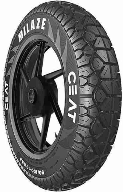 CEAT 90/100-10 milage TL 53J 90/100-10 Front & Rear Two Wheeler Tyre (Dual Sport, Tube Less) - Image 2