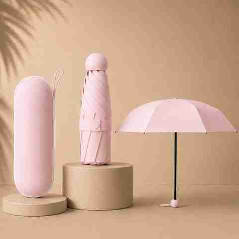 RAINGAL Mini Folding Compact Umbrella Pink - Image 5