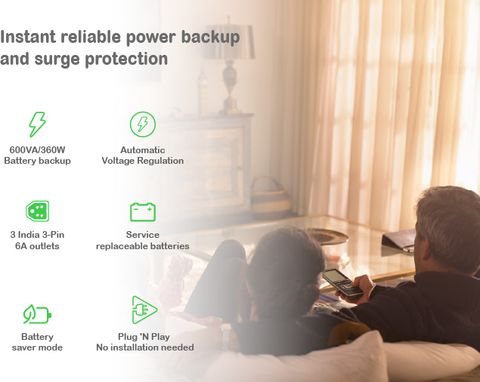 APC BX600C-IN Back-UPS 600VA UPS - Image 4