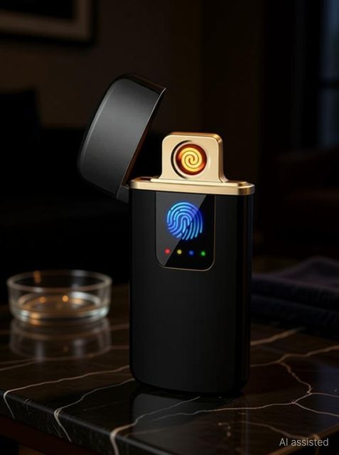 carexo USB Charging Finger Touch Cigarette Pocket Lighter (Black) - Image 3