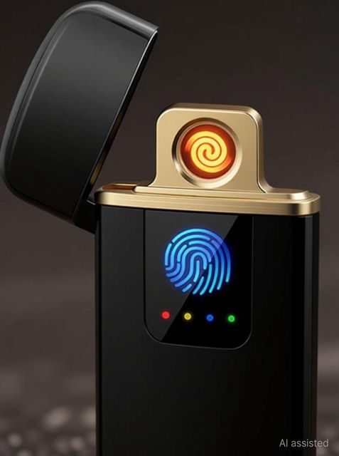 carexo USB Charging Finger Touch Cigarette Pocket Lighter (Black) - Image 4