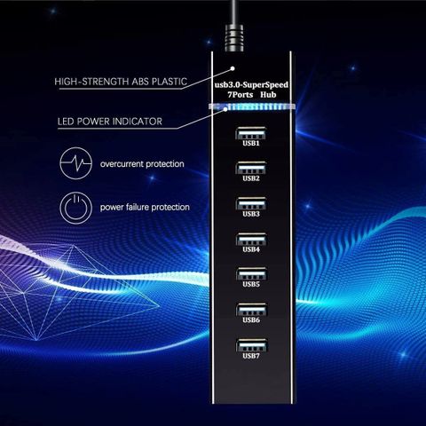 CSENB 7 Port USB 3.0 Hub Black - Image 6