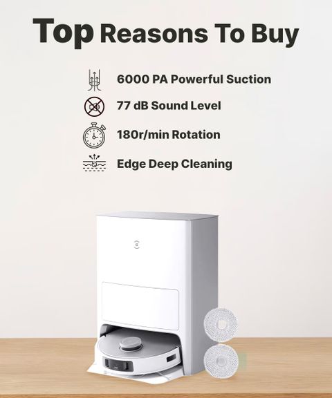ECOVACS T20 Omni Flagship, Most Powerful Suction Ever 6000 Pa, All