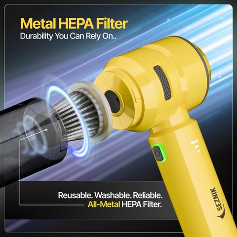 SEZNIK Mustangg 4-in-1 Cordless Handheld Vacuum Cleaner (Yellow) - Image 6