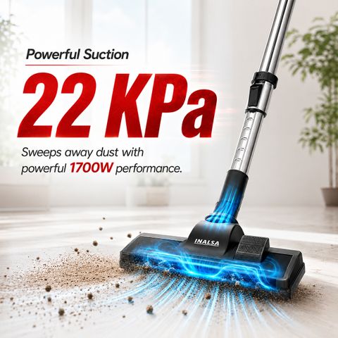 Inalsa Master Vac 35 Wet & Dry Vacuum Cleaner Master Vac 35 Wet & Dry Vacuum Cleaner 35 LTR Capacity,1700 W,22 kPa Suction,Blower Function, HEPA Filter, House Cleaning Machine,Industrial Vacuum Cleaner Heavy Duty (Black) (Black) - Image 4