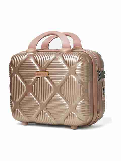 Shamax Cosmetic Bag Makeup Storage Box for Women Bridal, Makeup Organizer Vanity Case Mini Luggage, Portable (easy to carry), Travel Friendly Vanity Box (Rose Gold) - Image 3