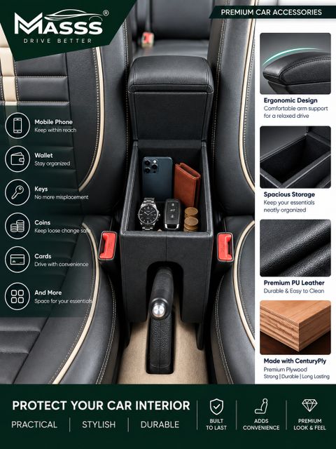 Redefine Things Wooden armrest for Swift 2018 to 2023 Car Armrest (Maruti, Swift) - Image 7