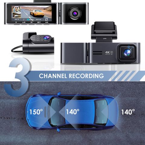 NEXDIGITRON Prime Plus 3CH DashCam, 2.5K+FHD+FHD+IR, GPS Logger, IMX415, 5G WiFi, Upto 256GB In-car Camera System (3 Camera, 1440p) - Image 7