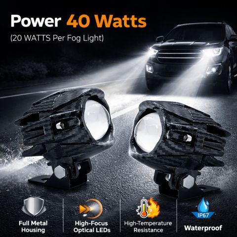 AutoPowerz Single Lens Fog Light LED 12V 40W Pack of 2 - Image 8