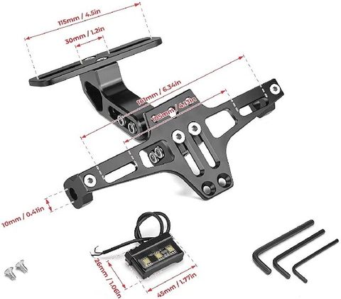 SORAX CNC Adjustable LED Tail Tidy with Number Plate Holder - Image 8