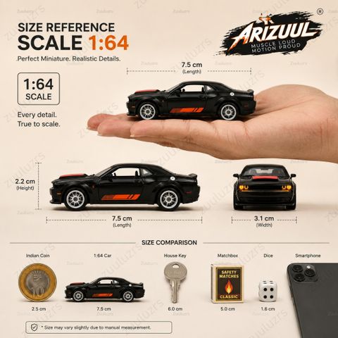Zuuluzrs Dodge SRT Metal Toy Car, Black - Image 3