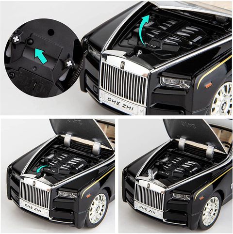 RXR Rolls-Royce Phantom Toy Car with Sound & Light, Grey - Image 7