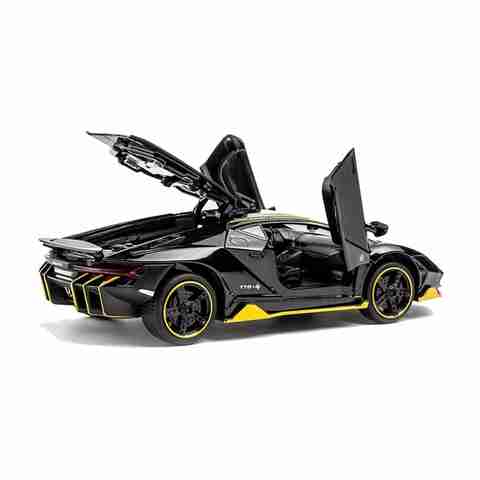 Galactic Diecast Metal Sports Car Pull Back Toy (Black) - Image 5