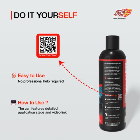 MOTOROCTANE Car & Bike Shampoo Wash|pH Neutral | Safe On Paint, PPF & Ceramic Coats. Car Washing Liquid (450 ml) - Image 5