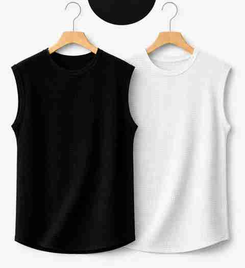 VISEWISH Pack of 2 Casual Textured Muscle Summer Vest - Image 5
