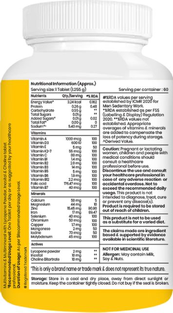 TATA 1mg Multivitamin Men â Energy, Immunity & Vitality (60 Tablets) - Image 5