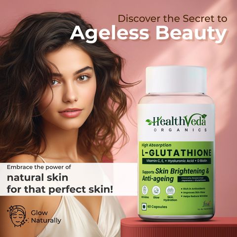 l glutathione benefits for hair Health Veda Organics Plant Based L-Glutathione Capsule, Antioxidant Support Anti-Ageing Price in India 5281066008437-32656451764317