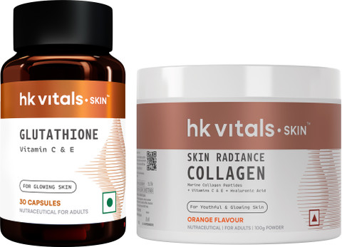 hk vitals Skin Radiance Collagen (Orange, 100g) with Glutathione Price in India