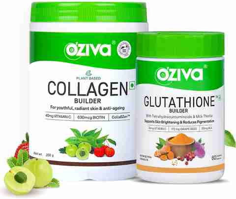 oziva glutathione price india Builder & Plant Based Collagen Builder, Skin Brightening, Anti-Aging in This leads to cellular Glutathione Infusion Before and Count:150 Tablets eye contour