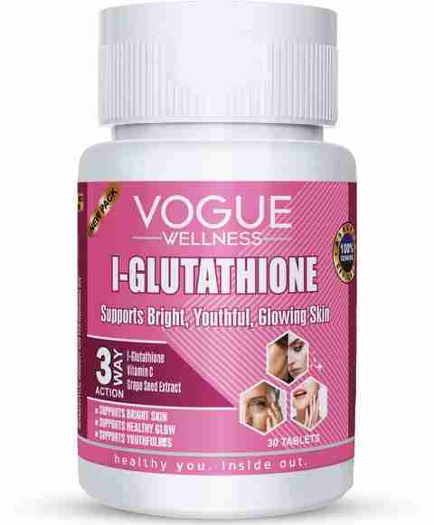 VOGUE WELLNESS l Glutathione Vitamin C Tablet For Radiance Skin Whitening, Glowing & Clear Skin Price in India