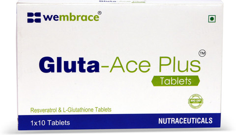 Gluta Ace : 500mg Resveratrol, Glutathione & Vitamin C for Full Antioxidant Power Price in India