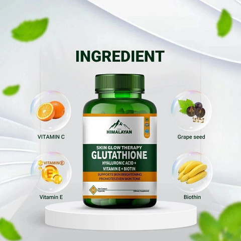 Divya Himalayan Skin Glow Therapy with Glutathione and Vitamin C - 1000mg - 60 Capsules Price in India - Buy Divya Himalayan Skin Glow Therapy with Glutathione and Vitamin C