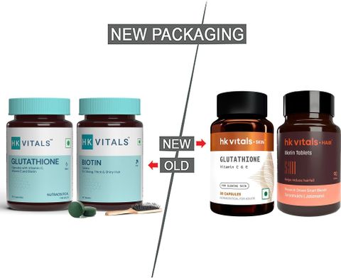 glutathione with biotin HEALTHKART 30 Cap + 90 tab combo Price in India brightening skincare routine