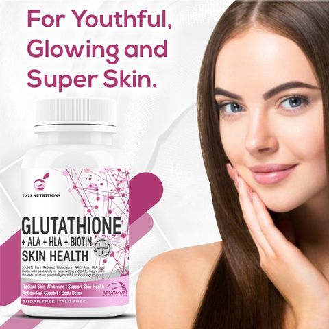 GOA NUTRITIONS Glutathione Tablets 1000mg For Skin, Face, and Hair For Women- 30 Tablet Price in India