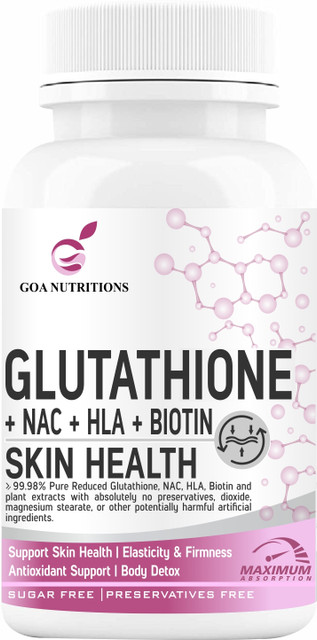 GOA NUTRITIONS Glutathione Tablets 1000mg For Skin, Face, and Hair For Women- 30 Tablet Price in India