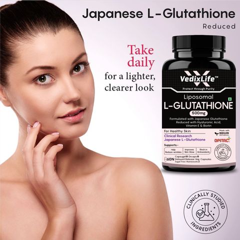 VedixLife Liposomal Glutathione 500mg Skin Whitening - Anti-aging-Lipoglow-High Absorption Price in India - Buy VedixLife Liposomal Glutathione 500mg Skin Whitening