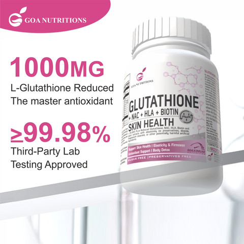 glutathione 1000mg tablets x 240 (4 Bottles of 60)- w/500mg Glutathione, 300mg ALA, and 200mg VIT C per Tablet L - Glutathione Tablets 1000mg