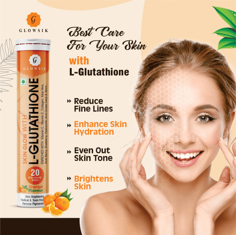 G GLOWSIK Glutathione Skin Glow 40 Effervescent Tablet with collagen Healthy Glowing skin Price in India