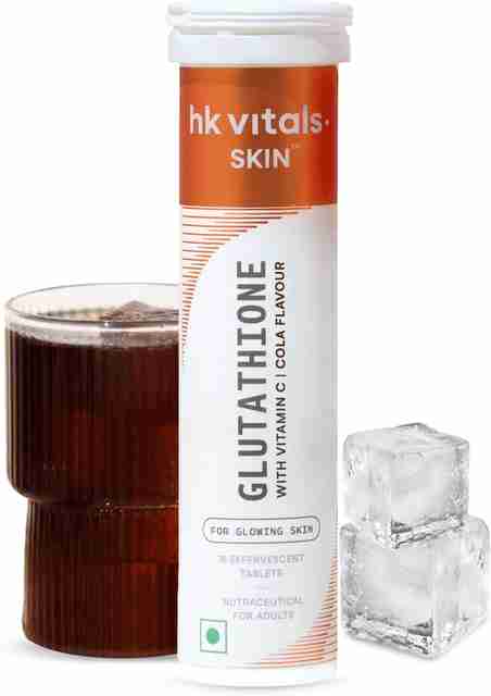 hk vitals Glutathione Skin Glow Effervescent Tablets with Vitamin C & E, Cola Price in India