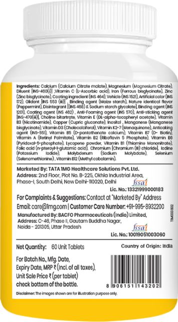 TATA 1mg Multivitamin Men â Energy, Immunity & Vitality (60 Tablets) - Image 4