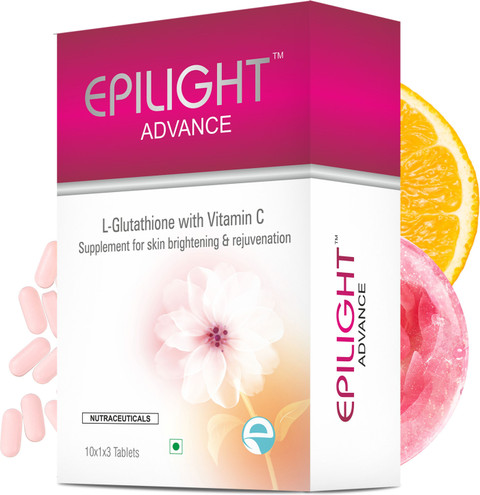 EPILIGHT Advance L- Glutathione with Vitamin C Suppement for Skin Whitening(30 Tablets * 1) Price in India