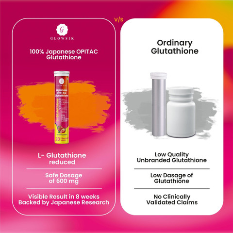 glutathione tablet is safe G GLOWSIK -600mg Japanese Opitac Effervescent Tablet, Acne Free , Glowing Skin Price in India non-sticky-body-lotion GHK-Cu / Epithalon Blend Size:250 Grams